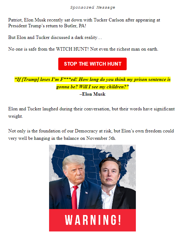 RepublicanMail's tweet image. Links to secure.winred.com/hellfire-pac/w…