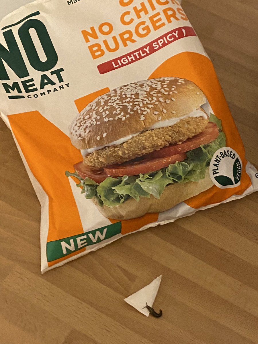 rhiannae2002's tweet photo. @IcelandFoods 
I didn’t expect to find a slug INSIDE the packet of meat free chicken burgers… wtf https://t.co/hEzVJPB5aQ