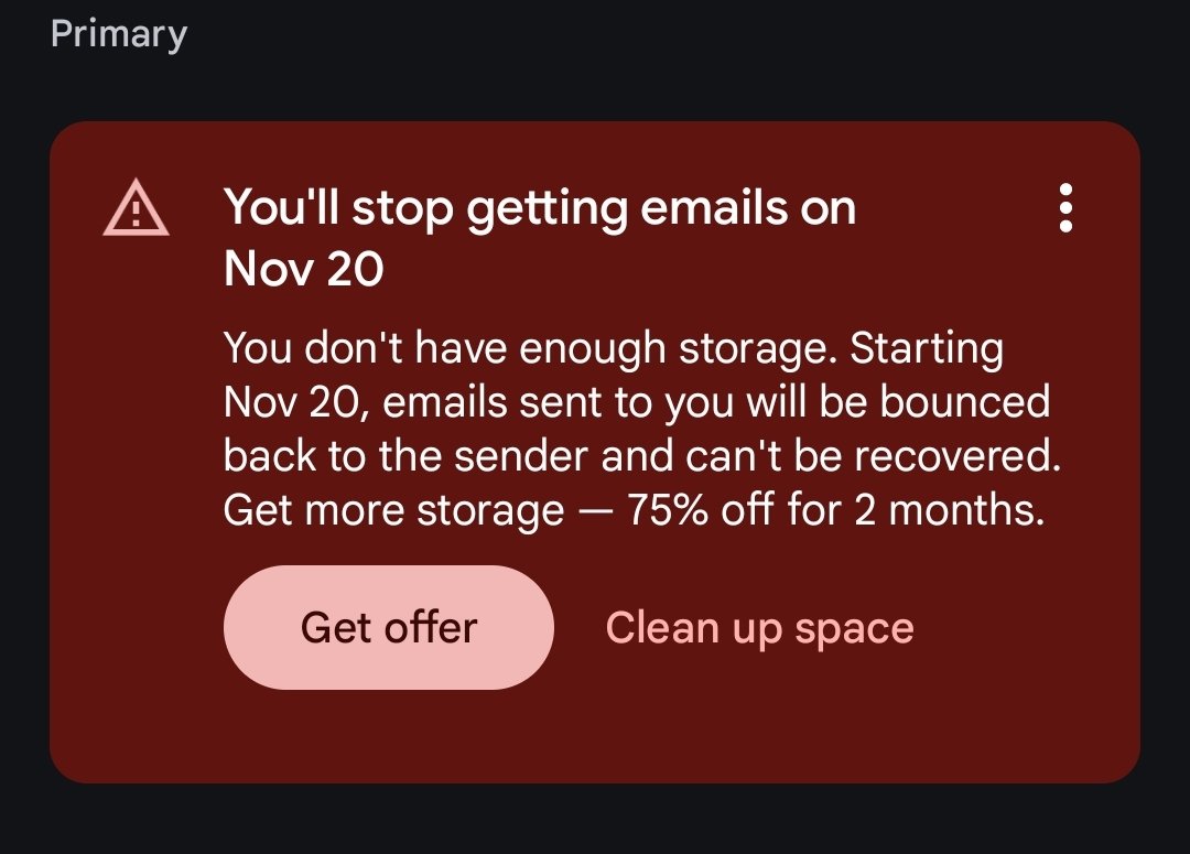 Anyone ever see this on their <a href="/Gmail/">Gmail</a> account? I have less than 500 emails.