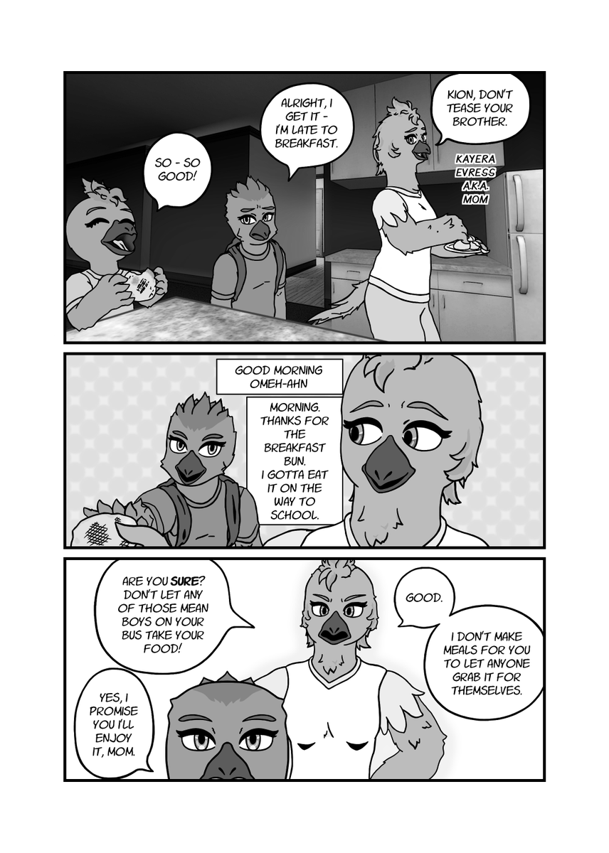AcanuroOfficial's tweet photo. [Venerate Hearts Preview]
Kayera Evress is a mother with lots of love for her two kids. One of the strongest ways she shows that is with food. A common mention her children notify to anyone is "In our house, Mom makes sure everybody eats."

#oc #avian #digitalart #manga #comics https://t.co/NT4xNKkymA