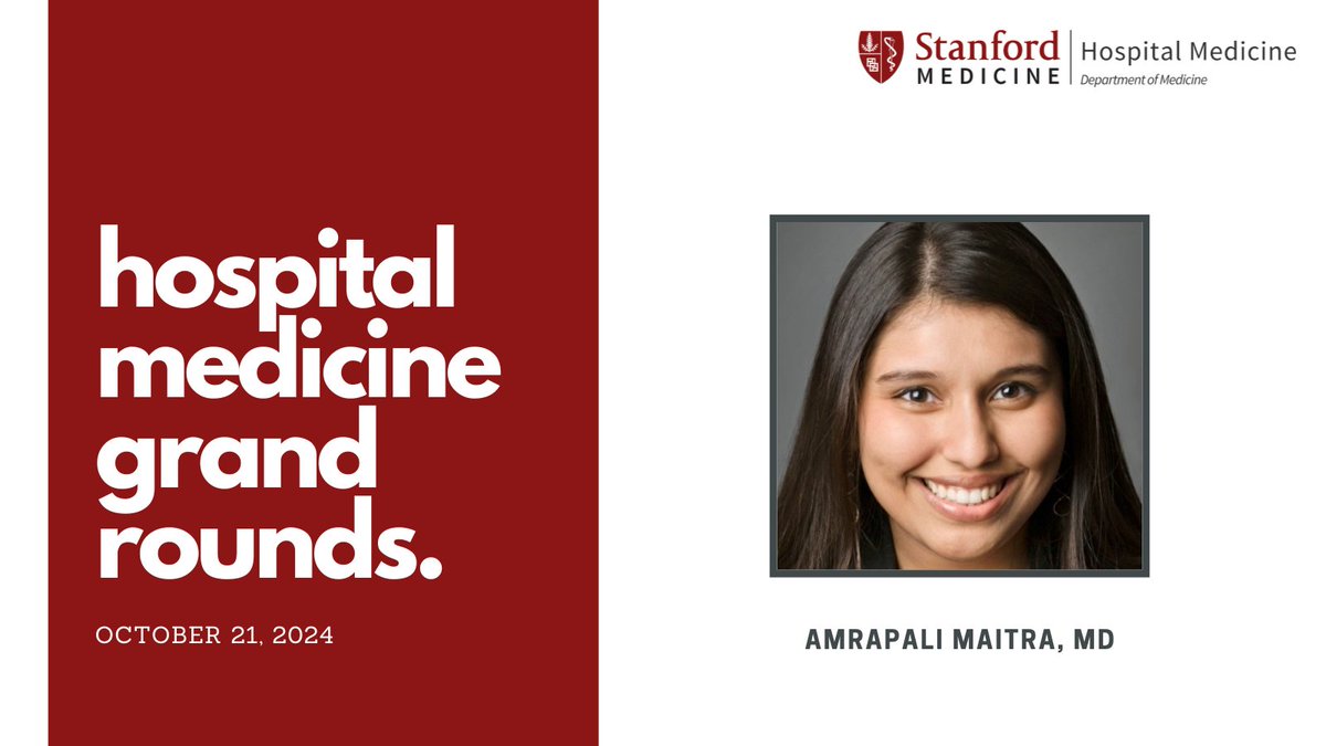 Stanford Division of Hospital Medicine (@stanfordhospmed) on Twitter photo Wonderful Hospital Medicine Grand Rounds yesterday
with Dr. <a href="/amrapalimaitra/">Amrapali Maitra</a> on Intimate Partner Violence in Hospitalized Patients! Wonderful Hospital Medicine Grand Rounds yesterday
with Dr. <a href="/amrapalimaitra/">Amrapali Maitra</a> on Intimate Partner Violence in Hospitalized Patients!