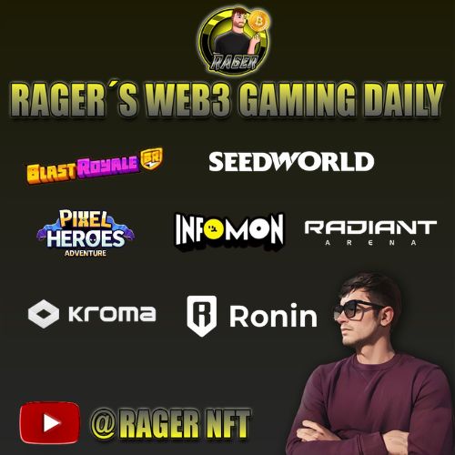 RagerrrYT's tweet photo. 🚨 RAGER`S WEB3 GAMING DAILY - October 22, 2024

🔸@Ronin_Network - Ronin crossed 1 BILLION lifetime transactions
🔸@SeedworldMeta - $SWORLD TGE happens tomorrow
🔸@blastroyale - Loot-To-Airdrop WITH $YGG 
🔸@Infomon_ai -  Closed Beta Test! 🗓️November 1st - 5th
🔸@PixelHeroesMMO - Game launch October 30th
🔸@kroma_network - October 30, Season 1 Airdrop
🔸@radiantarena  - Free mint upcoming