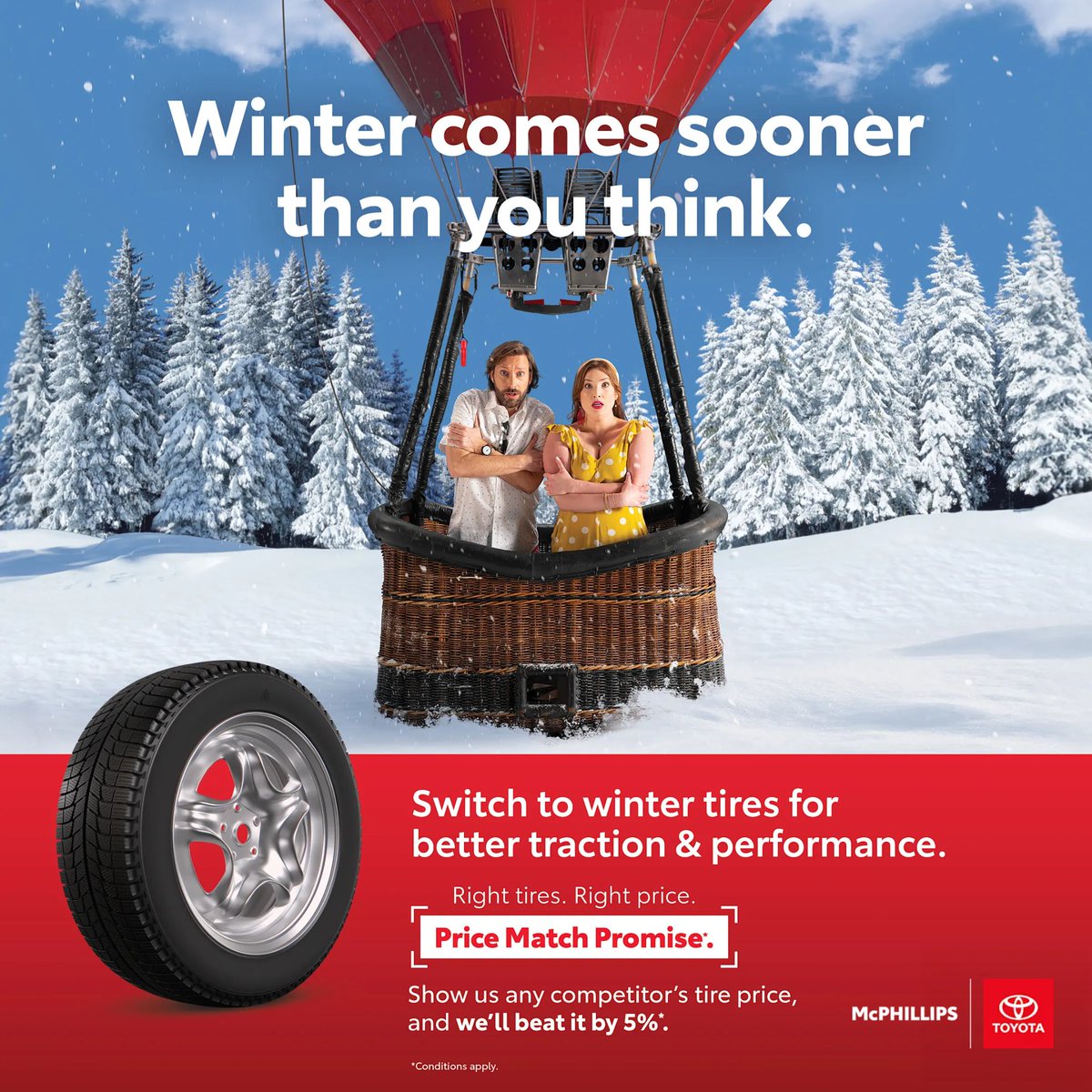 ☁️Winter is just around the corner! Get ahead of the season with our Price Match Promise on winter tires! ❄️

Stay safe on the road this winter with the right tires, at the right price. 🚗💨

#WinterReady #ToyotaTires #PriceMatchPromise #DriveSafe