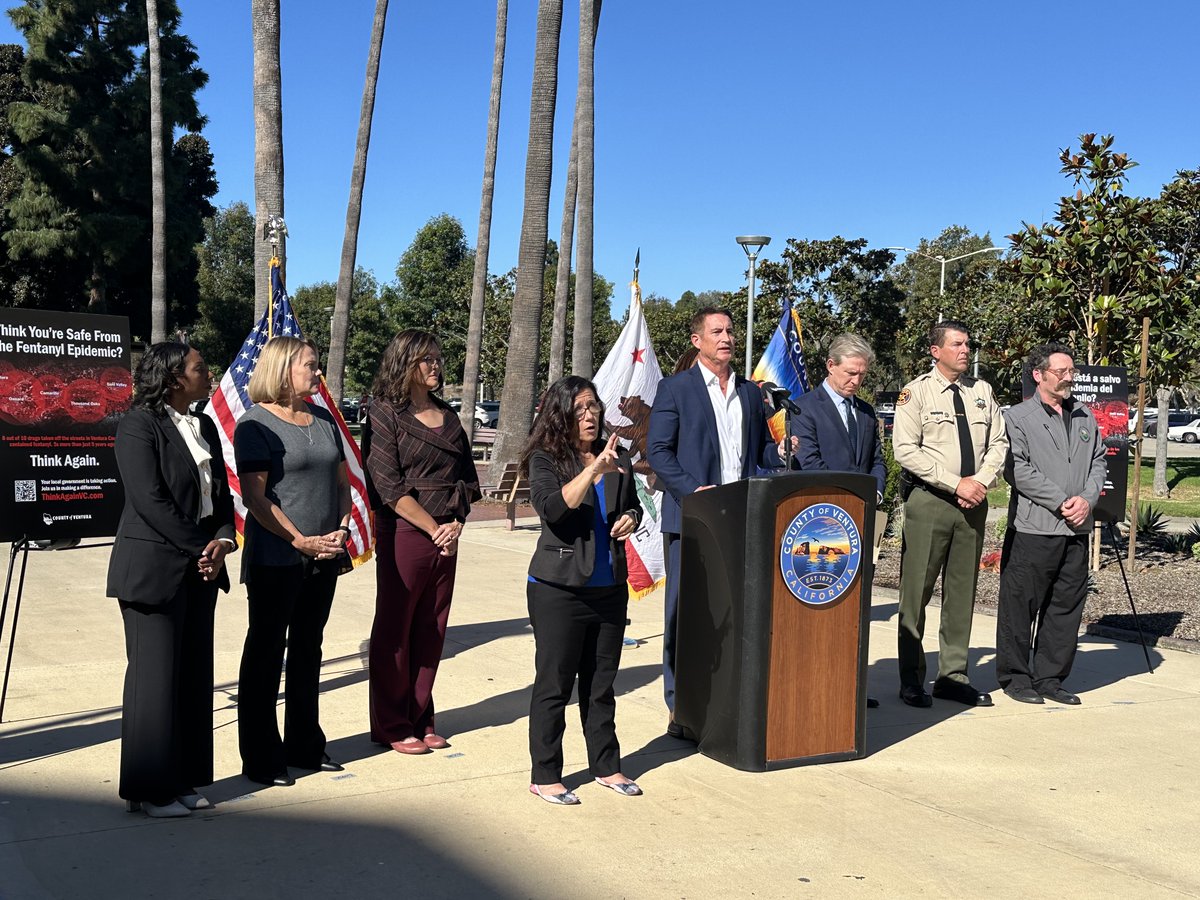 CountyVentura's tweet photo. This morning the County of Ventura launched the "Think Again" Fentanyl Awareness Campaign to underscore the dangers of #fentanyl and it's local impact. County leaders shared efforts to protect VC and provide life-saving resources. More info 🔗https://t.co/GDveKhxXNy https://t.co/WZWtng0HiV