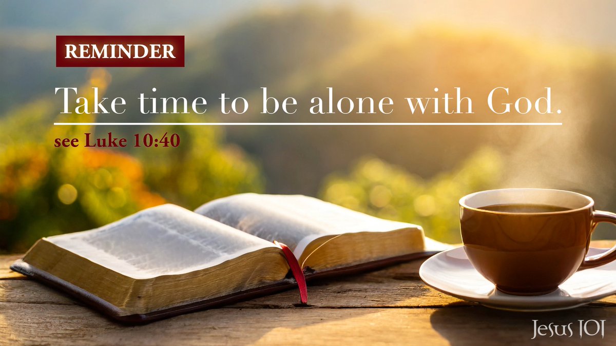 Let's not forget to prioritize time alone with our Creator. (see Luke 10:40)

Listen Now: jesus101.tv/listen/?media=…