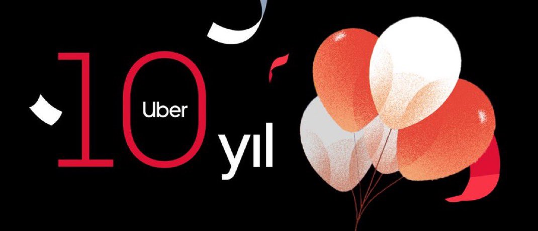 Uber’in Türkiye’deki 10. yılını kutluyoruz. Bizimle yolculuk eden, yollarımızın kesiştiği ve destekleriyle bizi bugüne taşıyanlara teşekkür ederiz. 10. yılımıza özel, bu hafta UBER10YIL kodu ile yapılacak 10 yolculukta %10 indirim Uber kullanıcılarımızı bekliyor! 🚕✨