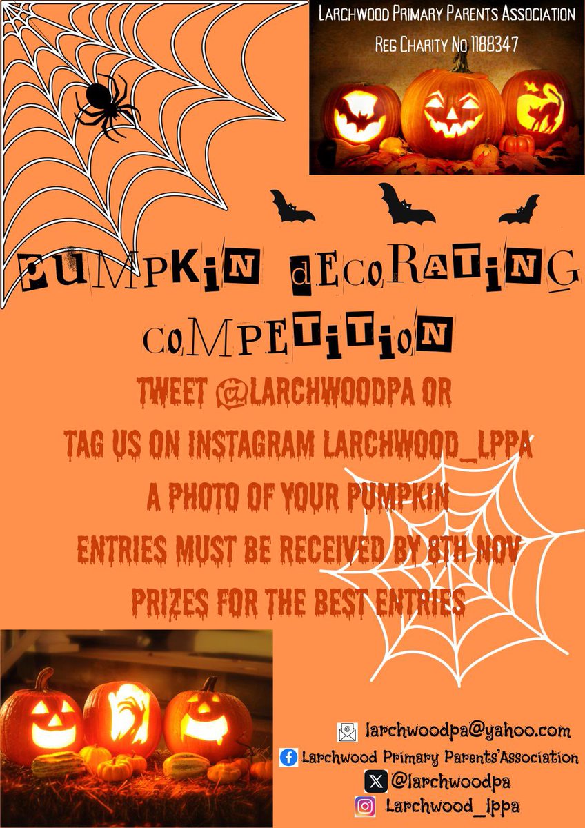 Our Annual Pumpkin Carving Competition takes place over half term- we look forward to seeing all the entries 🎃<a href="/LarchwoodPS/">Larchwood Primary</a>