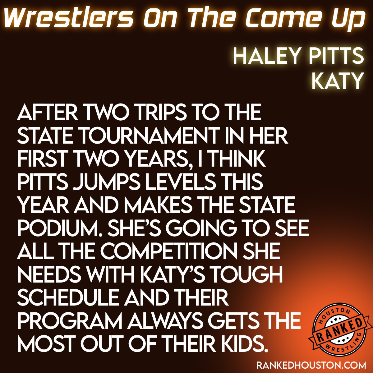 We are highlighting several wrestlers that are predicted to have big years this season. Check out the full story on the front page of rankedhouston.com