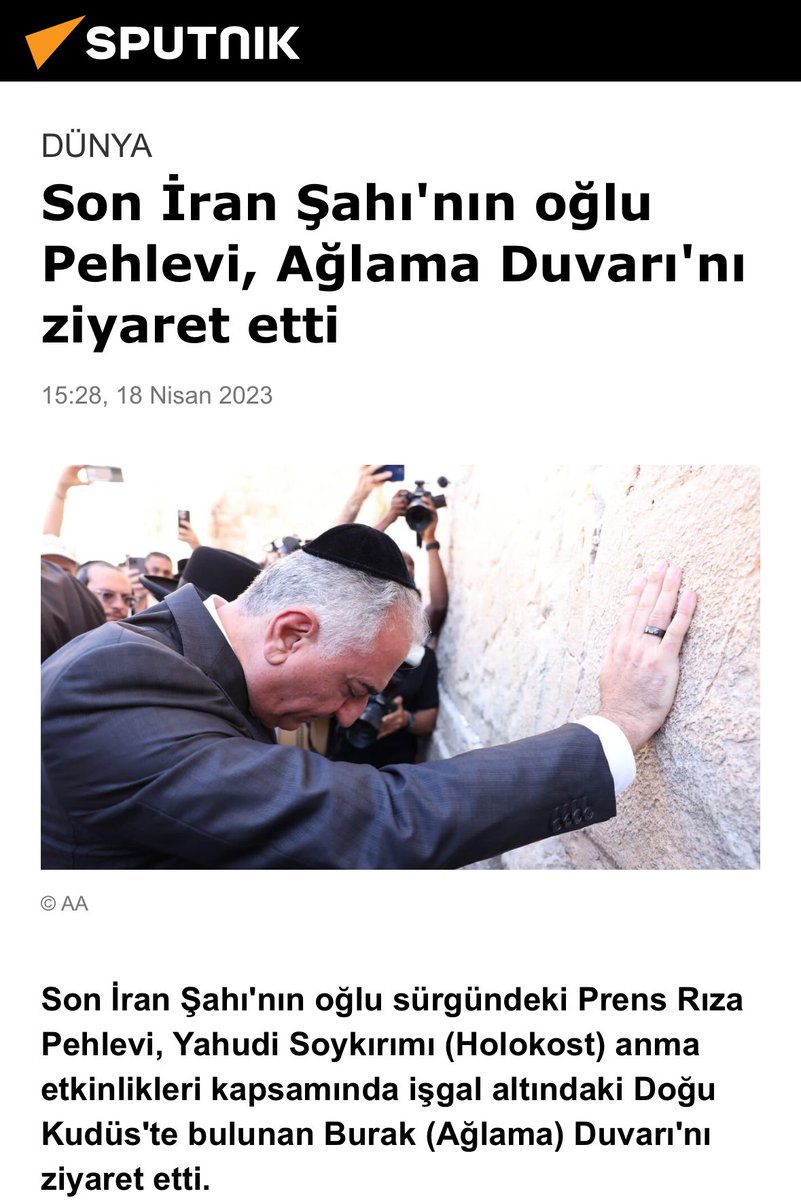 danismentoglu's tweet photo. BOP ‘da Bahçeli, Erdoğan Eylemi ..!
Şimdi nereden çıktı Öcalan’ın
hapisten TBMM’ye taşınması politikası diye hayıflanıyor Vatanseverler ..!
Anayasa değişikliği için khk yargılamaları Havuç yapılacak ..!Bahçeli ve Erdoğan’ın ; bile isteye bir AF PROJESİ’si yolu ile İrana saldırı projesinin piyadesi olmasını istedikleri Türk askeridir ..
Bu nedenle bir taş ile bir çok kuş vurmak durumu Abd emirleri ile örtüşmektedir ..
Şöyleki ;
1) İsrail İran ile uzak mesafeli olmak nedeni ile kara harbi yapamaz . Bu neden ile klasik savaşta Ortadogu ve Avrupa’nın en büyük ordusuna , Türk ordusuna ihtiyaç vardır .. Nasıl olsa Türk çocuklarının kan hesabı sorulmuyor ..
2) Öcalan açılımı ile Türk milleti rahatlasın diye , PKK’ya silah bıraktırarak Millet aldatılacak ve İran saldırısı kararı kolay kabullendirilecektir ..Türk milletide Yemi yutmuş olacaktır ..
3) Ekonomi , Türk beneklerinin katliama uğratılması ve bu durumun yıllardır var olma gerçeği ile karşı karşıya olan ve önlem almayan İktidar Bahçeli ( Abd , İsrail ) önermesi ile konu , gündem değişmiştir ..
İktidar dönemlik olarak rahata kavuşacaktır .!
4) Anayasa değiştirme çabaları ; pkk açılımı ve Katillerden kurtulacağız algısı
İle milletimize kabullendirilmeye çalışılacaktır ..!
5) Ancak Kürt Ayrılıkçıları asla ikna edilemez . Onlar şimdiden özerklik dayatmalarına ve federasyon çabalarını artırmak için hangi Ahlaksız yöntemlere başvucaklarının tartışmasına başladılar bile ..
6) Devlet ve Cumhur ittifakının Güvenlikçi ve Ayrıştırıcı uygulamaları ile Türk milleti sindiriliyor ..
Bu sindirme Hain Fetö kalkışmasıda bahane edilerek Vatanseverleri Her yerde Teröristler ile karıştırarak milletin itiraz gücü elinden alınarak kırıldı .
7) Madem milletin rahat ve huzuru için İktidar eylem alacak ..!
Öyle ise hemen Khk ‘lar iptal edilsin ..
Hemen AİHM ve AYM kararlarına ve Hukukun üstünlüğüne dönülsün ..
Gereksiz ve uydurulmuş kanunsuz Cezalandırma sisteminden vaz geçilsin .
Yargı bağımsızlığı sağlansın .
Eline silah almamış vatansever ve Yıllarca hiç bir suç eğilimi göstermeyen insanlar ile barışılsın ..
***Anayasa ve Açılıma Aşagıda okuyacağınız haber ışığında bakınız ..
İran’ın yeni şah namzeti Ağlama Duvarı’nda
Siyonistlerin Ortadoğu'da daha geniş alan açmak için İran rejimini devirerek yerine şah olarak getirmek istediği son İran Şahı Muhammed Rıza Pehlevi’nin Amerikan vatandaşı oğlu Rıza Pehlevi İsrail'e giderek ziyarette bulundu..
Geçtiğimiz günlerde İran’ın İsrail’e düzenlediği füze saldırısının hemen öncesinde, terör devleti İsrail’in Başbakanı Binyamin Netanyahu, “İran’a demokrasi götüreceğiz. İran nihayet özgürleştiğinde her şey daha farklı olacak. Bu an insanların düşündüğünden daha kısa sürede gelecek” şeklinde iddialı açıklamalarda bulunmuştu.
Siyonistlerin, bir yandan Gazze'de çocuk katlederken, İran’a ise demokrasi getirmeyi nasıl yapacakları sorusunun cevabı, geçtiğimiz gün ABD’de Siyonistlerin düzenlediği bir toplantıda ortaya çıktı. Son İran Şahı Muhammed Rıza Pehlevi'nin ABD’de yaşayan oğlu Rıza Pehlevi, ABD’de organize edilen soykırımcı İsrail’e destek gecesine katılmıştı. Terör devleti İsrail'e destek gecesinde, Şah'n oğlu sahneye “İran Kralı Majesteleri Rıza” sözleri ile çıkarılmıştı.
“İran Kralı Majesteleri Rıza” takdimi ile çıktığı kürsüde, Gazze'de çocukları katleden İsrail’e destek konuşması yapan Rıza Pehlevi’nin bu durumu, Siyonistlerin İran’da bir darbe yaparak yerine kendilerinin kucağındaki oğul Rıza Pehlevi’yi oturtmayı planladığı şeklinde değerlendirilmişti.
Siyonistlerin yeni kuklası Rıza Pehlevi, İran’ın başına geçmek üzere atması gereken bir adımı daha atarak, emperyal devletlere bağlılığını bu noktada da ispatlamış oldu..
İsrail’de bulunan Pehlevi, etrafında Yahudi haham ve ajanlar bulunduğu bir ekip ile birlikte, Ağlama Duvarı’na gitti ve Yahudi ölülere dua etti. Pehlevi’nin bu son adımı, siyonistlerin İran’da darbe planını açığa çıkartırken, rejimin devrilmesi başarıldığında , yerine Yeni şah olarak geleceği anlaşıldı.