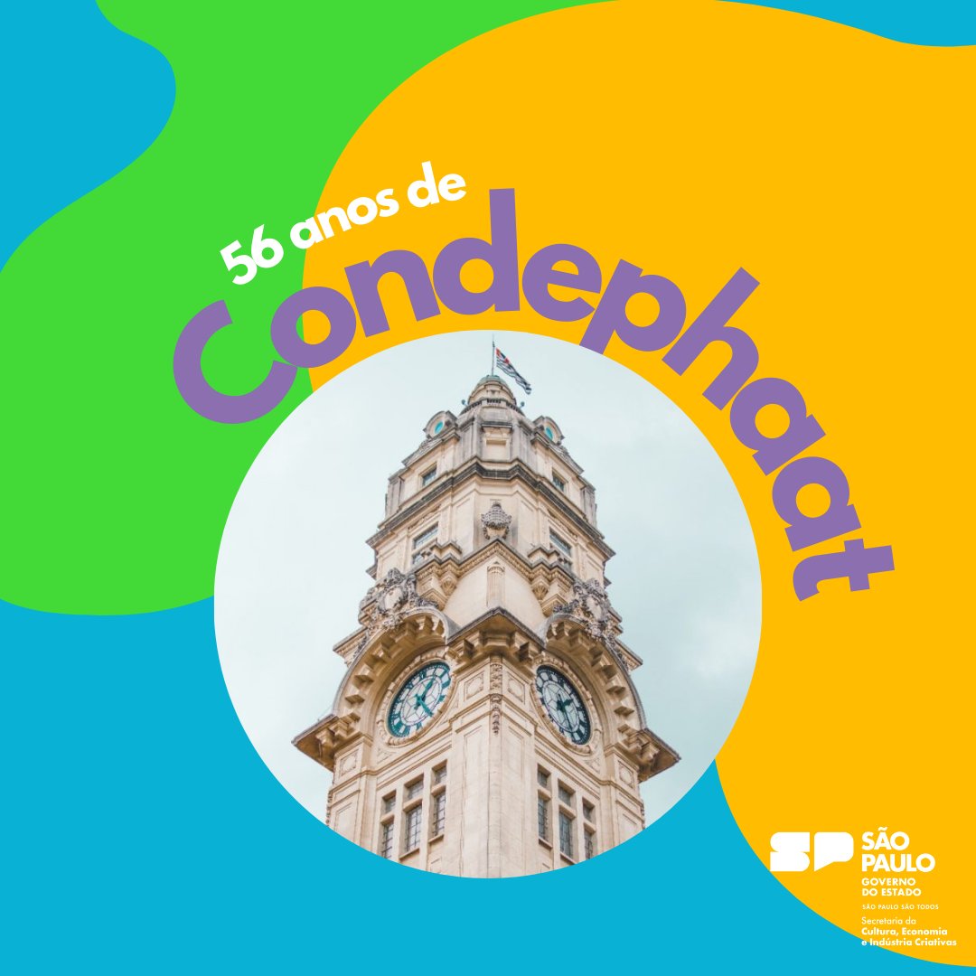Hoje celebramos os 56 anos  do Condephaat, o nosso Conselho de Defesa do Patrimônio Histórico, Arqueológico, Artístico e Turístico do Estado de São Paulo. 

Um verdadeiro guardião da nossa história. Parabéns, Condephaat! 🏛✨ 

#Condephaat #CultSP #Tudoviracultsp