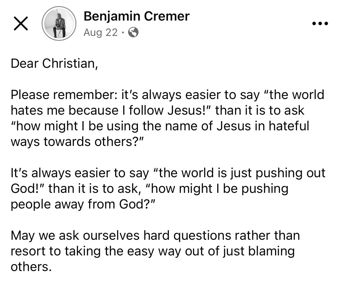 Rev. Benjamin Cremer tweet media