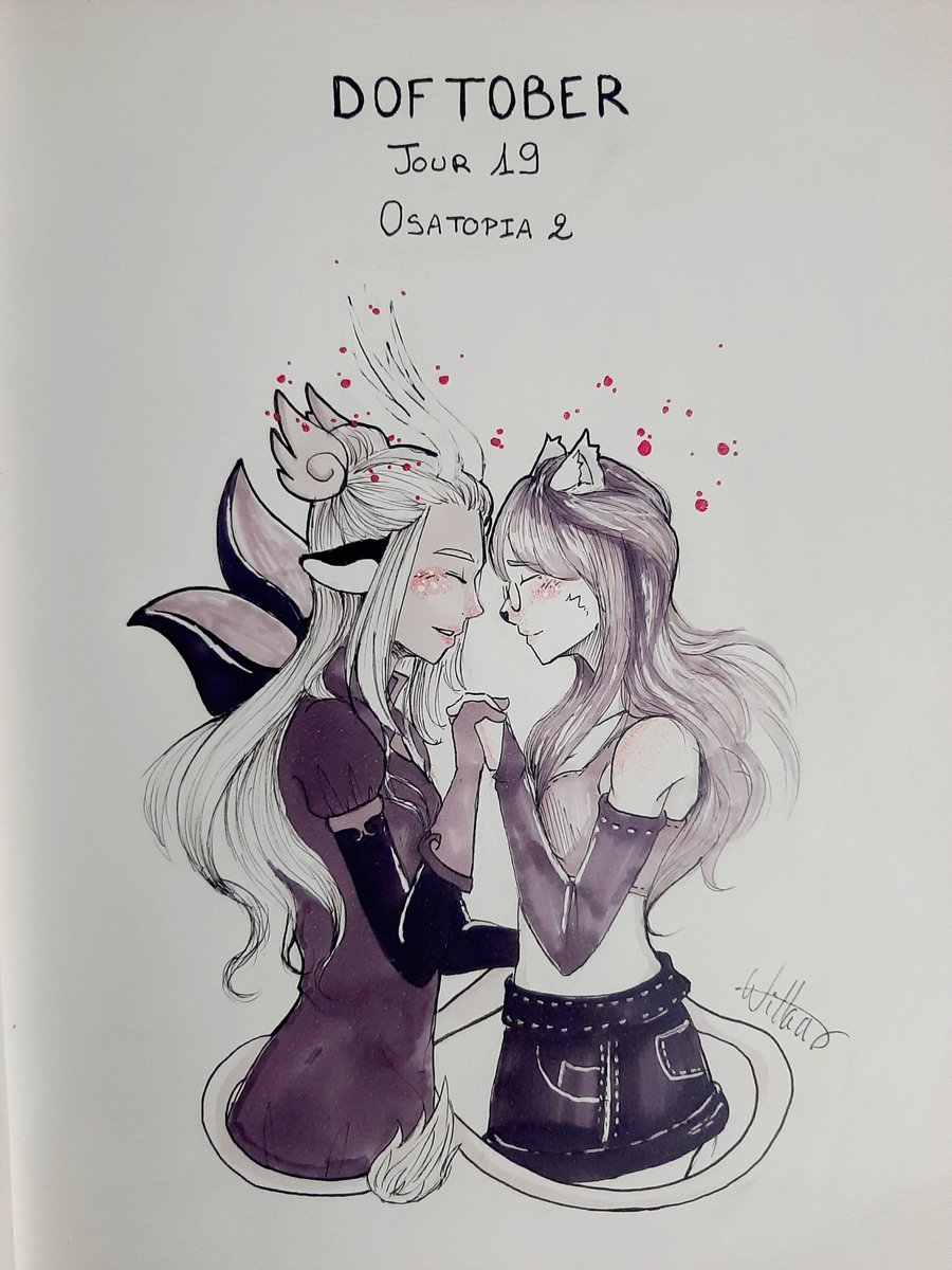 #Doftober jour 19 (j'ai mélangé les jours-) : Osatopia 2 🐾
Une aventure touchante avec des compagnons hauts en couleurs que je ne remercierai jamais assez pour avoir égayé mes soirées pendant une période compliquée ✨
Et une relation naissante entre <a href="/britannya_/">Britannya</a>  et Pom... ~ 💜