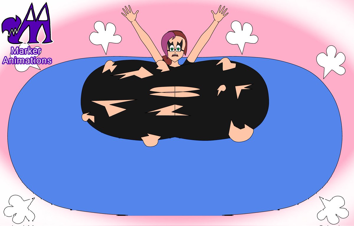 Markerinflates's tweet photo. Late night art post!

Suzie's clothes couldn't take the stress and have popped, leaving here without clothes. Until Marker gave her new clothes to help

Suzie by the @Psychopathfilm1

#OC #originalcharacter #originalcharacterart #inflationart  #Pantsinflation #air #airinflation https://t.co/SP7S4UpZOn