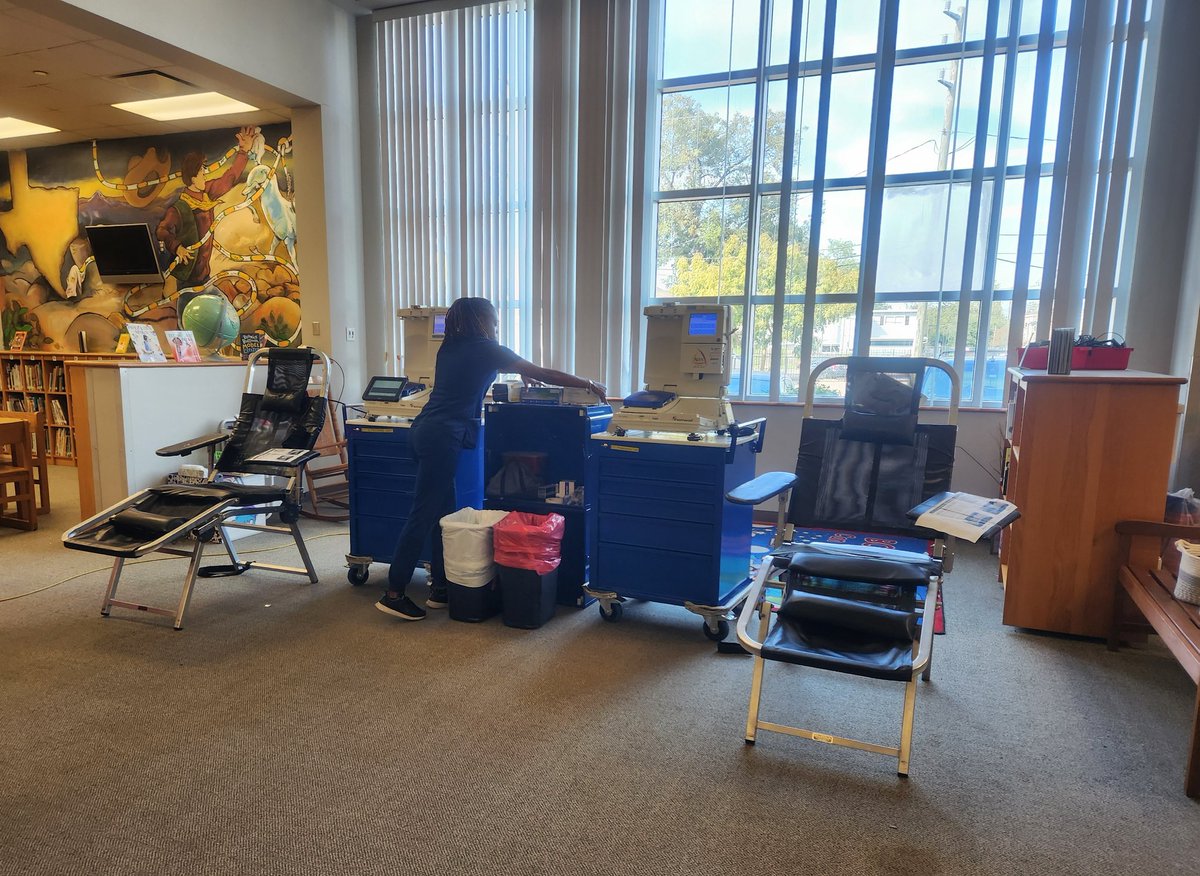 Jennifer Moore (@librarianjmo) on Twitter photo Plenty of empty seats in the <a href="/commitforlife/">Gulf Coast Regional Blood Center</a> BLOOD DRIVE in the <a href="/traviseshisd/">Travis ES - HISD</a> #library! Appts until 6:15 PM. Walk-ins welcome, too. 3311 Beauchamp, 77009 Nurse Espiga will be here to greet you! ❤️ Plenty of empty seats in the <a href="/commitforlife/">Gulf Coast Regional Blood Center</a> BLOOD DRIVE in the <a href="/traviseshisd/">Travis ES - HISD</a> #library! Appts until 6:15 PM. Walk-ins welcome, too. 3311 Beauchamp, 77009 Nurse Espiga will be here to greet you! ❤️