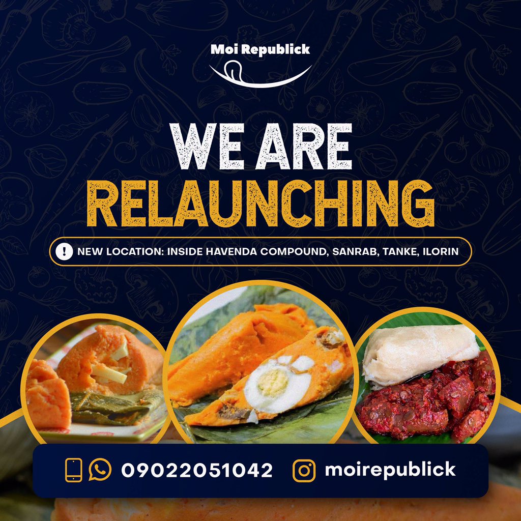 I cook and sell moi moi for a living 😌
Been away for a while due to a little set back. All thanks to God I’m getting back to business this SATURDAY.

Moi moi, Ekuru,Tapioca,custard and pap will be always be available 🤭

I need help with great publicity 🥺🤲🏿

PLEASE RETWEET 😭🙏🏿