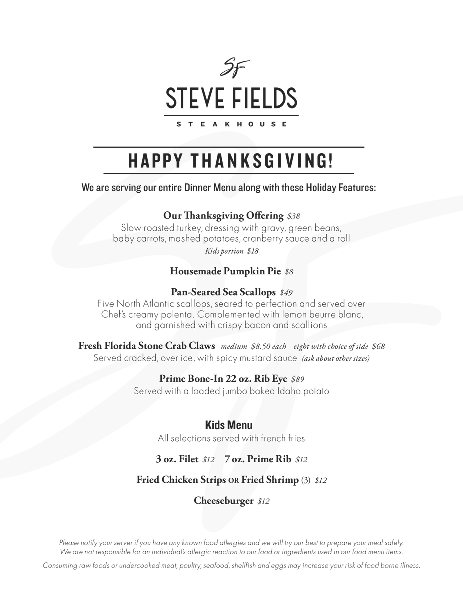 Steve Fields Steakhouse tweet media