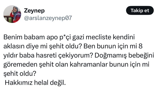 Bir şehit kızının paylaşımı: