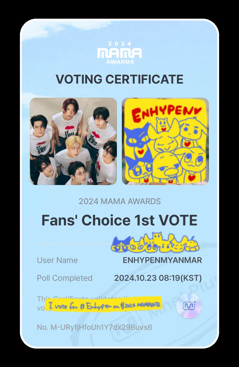 Day-10 | MAMA FANS'S CHOICE24

 #enhypen #2024MAMAVOTE

🏆