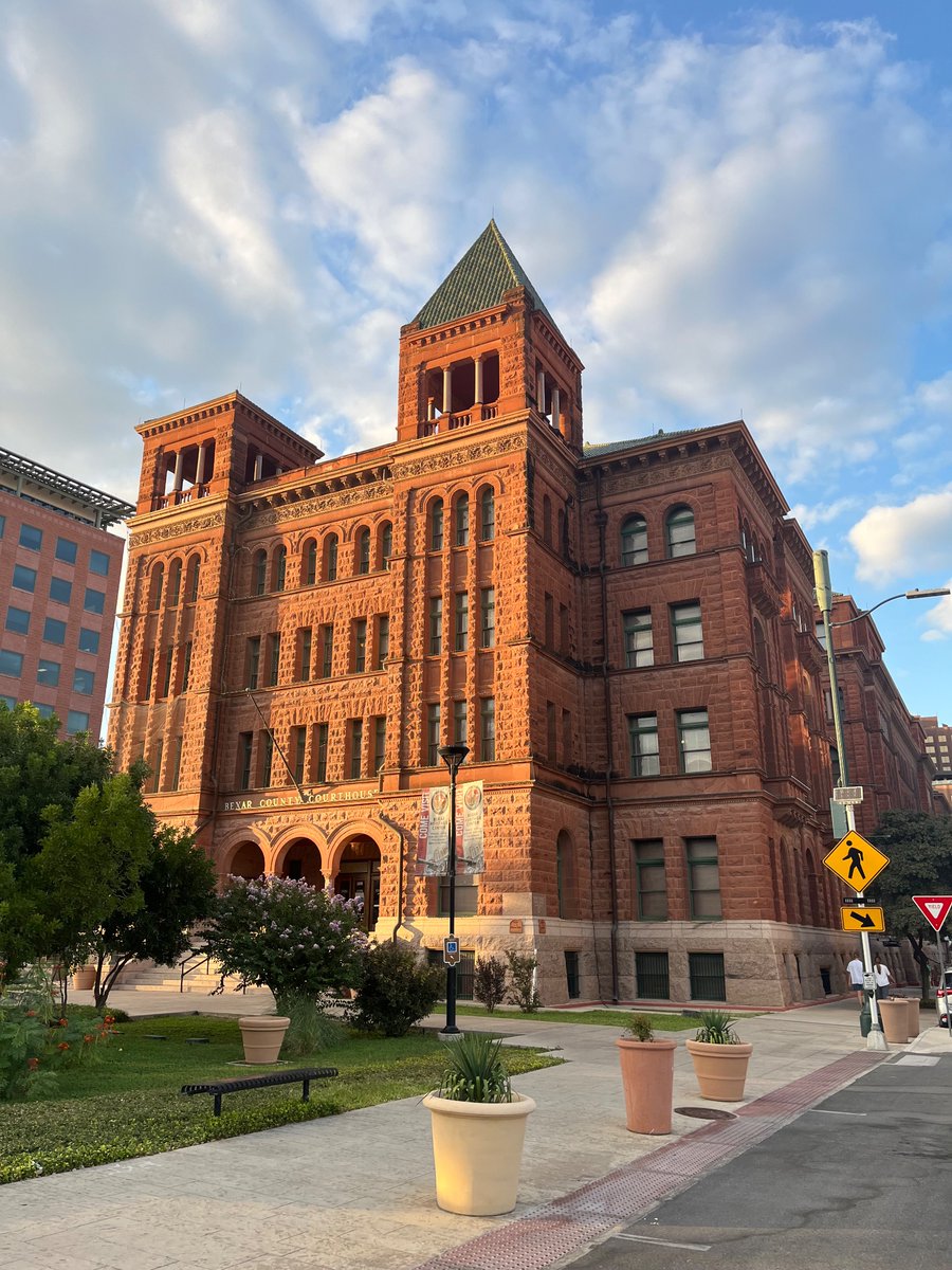 Nearing the end of my 8-day stay in Bexar County, enjoying a sunset view of the historic courthouse #appellateplaces