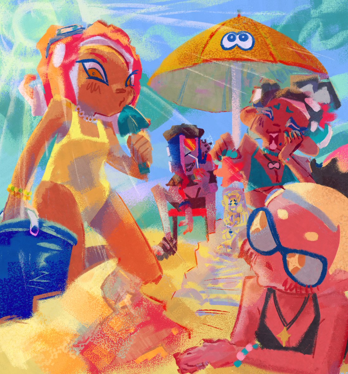 PantyBun's tweet photo. i sketched this during summer and it took me this long to paint it TT_TT https://t.co/C6PHyVeJEn