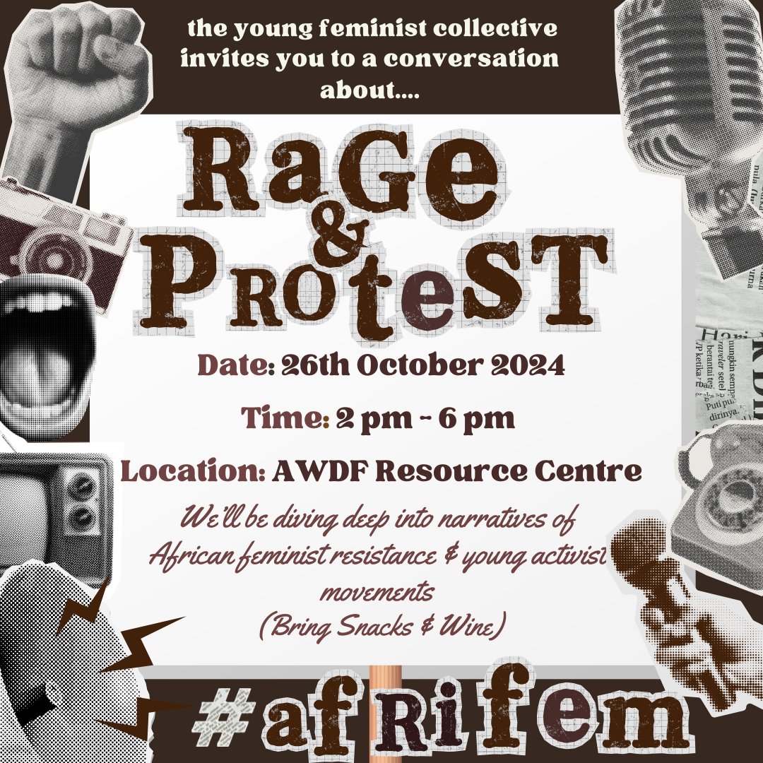 Free this Saturday? In the mood to talk all things rage &amp; protest? Come talk, laugh and yell with YFC this weekend. Entry is always free, just bring snacks, wine and good vibes.  2-6 pm! ✊🏿✨ #Afrifem