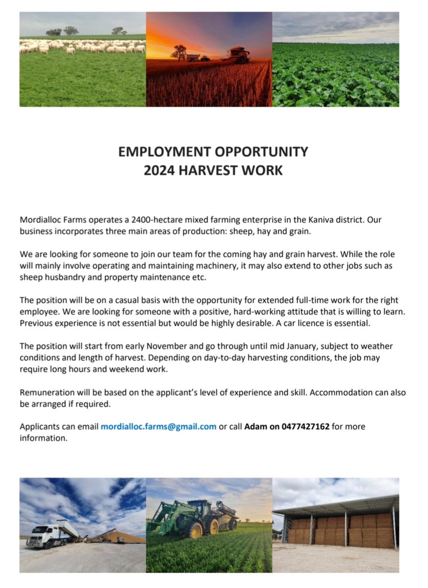 We are looking for another team member to get hay and harvest done. Reposts appreciated