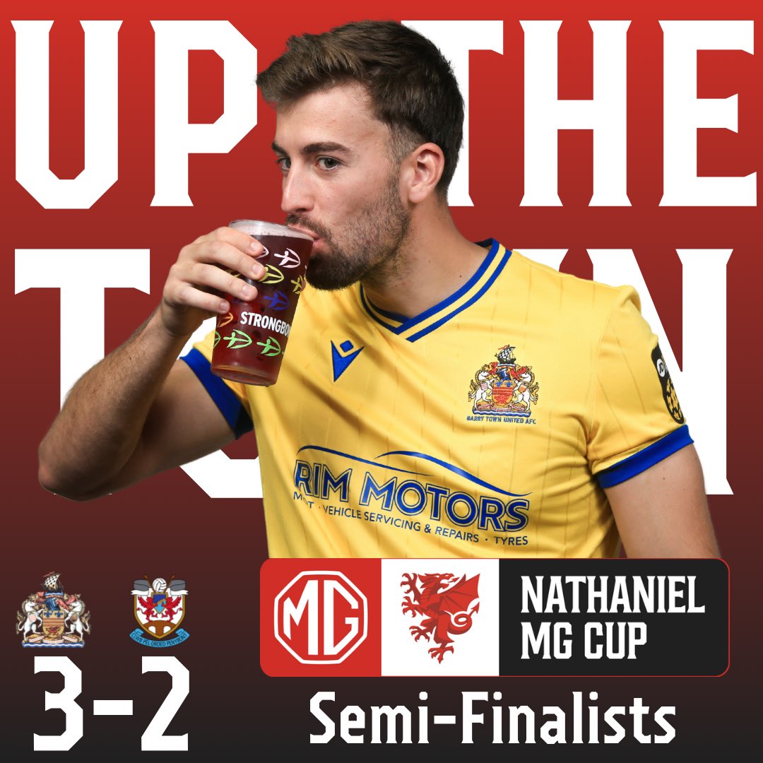 Barry Town United (@barrytownunited) on Twitter photo IN THE 🎩
Goals from Hulbert and McLaggon is enough to see us become <a href="/NathanielCars/">Nathaniel Cars</a> MG Cup Semi Finalists🤩
Admin always wanted to use that photo😍 IN THE 🎩
Goals from Hulbert and McLaggon is enough to see us become <a href="/NathanielCars/">Nathaniel Cars</a> MG Cup Semi Finalists🤩
Admin always wanted to use that photo😍