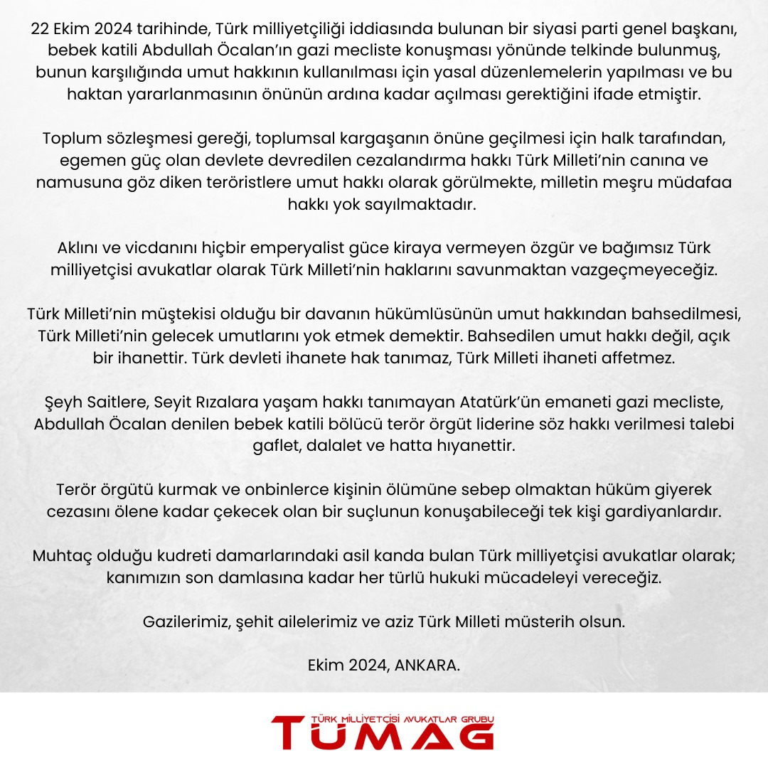 Türk devleti ihanete hak tanımaz, Türk Milleti ihaneti affetmez!

#TÜMAG