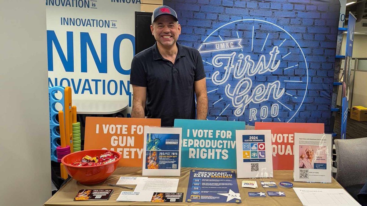 We're out talking to first generation students at <a href="/UMKC/">UMKC</a>  today and making sure every Kansan has their plan to vote! Just two weeks to go until election day and every vote counts!! #rooup #firstgenproud #ksleg #kansas