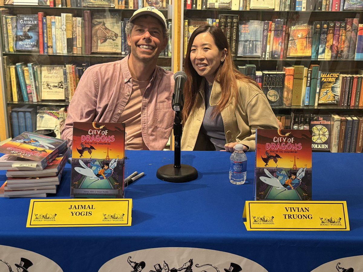 Jaimal Yogis (@jaimalyogis) on Twitter photo Snaps from a fun NYC weekend that included <a href="/graphixbooks/">Graphix Books 💥</a> 20th anniversary, our first Comicon signing and a panel at the amazing <a href="/booksofwonder/">Books of Wonder</a>. <a href="/SuperRisu/">Vivian ⚡️ Risu</a> and I left signed copies of <a href="/city_of_dragons/">City of Dragons</a> 1 & 2 at Books of Wonder that u can pick up or order! booksofwonder.com/products/97813… Snaps from a fun NYC weekend that included <a href="/graphixbooks/">Graphix Books 💥</a> 20th anniversary, our first Comicon signing and a panel at the amazing <a href="/booksofwonder/">Books of Wonder</a>. <a href="/SuperRisu/">Vivian ⚡️ Risu</a> and I left signed copies of <a href="/city_of_dragons/">City of Dragons</a> 1 & 2 at Books of Wonder that u can pick up or order! booksofwonder.com/products/97813…