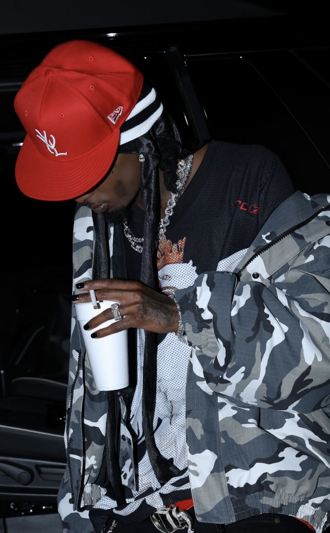 YVL 自身購入 Playboi Carti ネイビー キャップ 7 3/8 YVL 自身購入 Playboi Carti ネイビー キャップ 7 3/8 YVL
