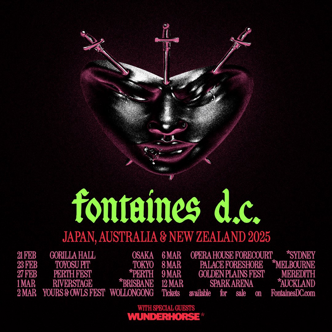 Wunderhorse (@wunderhorse) on Twitter photo Joining <a href="/fontainesdublin/">Fontaines D.C.</a> next year. First time playing Australia & New Zealand. Don’t miss it. WH x
Photo by Ewan Ogden. Joining <a href="/fontainesdublin/">Fontaines D.C.</a> next year. First time playing Australia & New Zealand. Don’t miss it. WH x
Photo by Ewan Ogden.