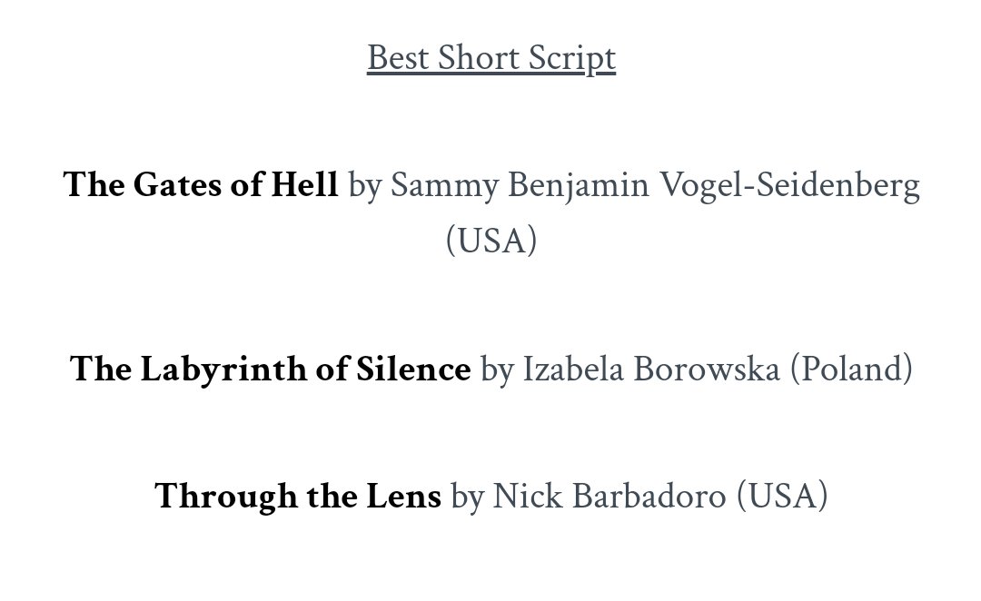 Izabela Borowska (@borowskaiza) on Twitter photo I'm happy to share that my screenplay 'The Labyrinth Of Silence', music drama, is now a Finalist in the 2024 Indie X Film Fest, Regal LA Live, Los Angeles. <a href="/IndieXFest/">IndieX Film Fest</a>
#TheLabyrinthOfSilence #Finalist #IndieXFilmFest #LosAngeles I'm happy to share that my screenplay 'The Labyrinth Of Silence', music drama, is now a Finalist in the 2024 Indie X Film Fest, Regal LA Live, Los Angeles. <a href="/IndieXFest/">IndieX Film Fest</a>
#TheLabyrinthOfSilence #Finalist #IndieXFilmFest #LosAngeles