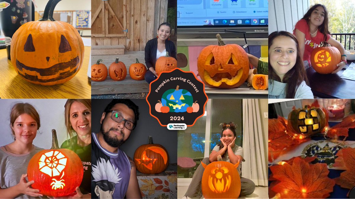 ParticipateLrng's tweet photo. Pumpkins, prizes, and creativity—oh my! 🎃 Our fifth annual Ambassador Teacher Pumpkin Carving Contest is back! 

Are you ready to carve out some fun and celebrate Halloween? 🕸️
This contest is all about embracing a fun part of U.S. culture while showing off your creativity. Whether your pumpkin is spooky, fun, or globally-themed, we want to see it!

Submit your entry by midnight on October 30th. Visit the community of practice for all the details on how to get involved!
#UnitingOurWorld