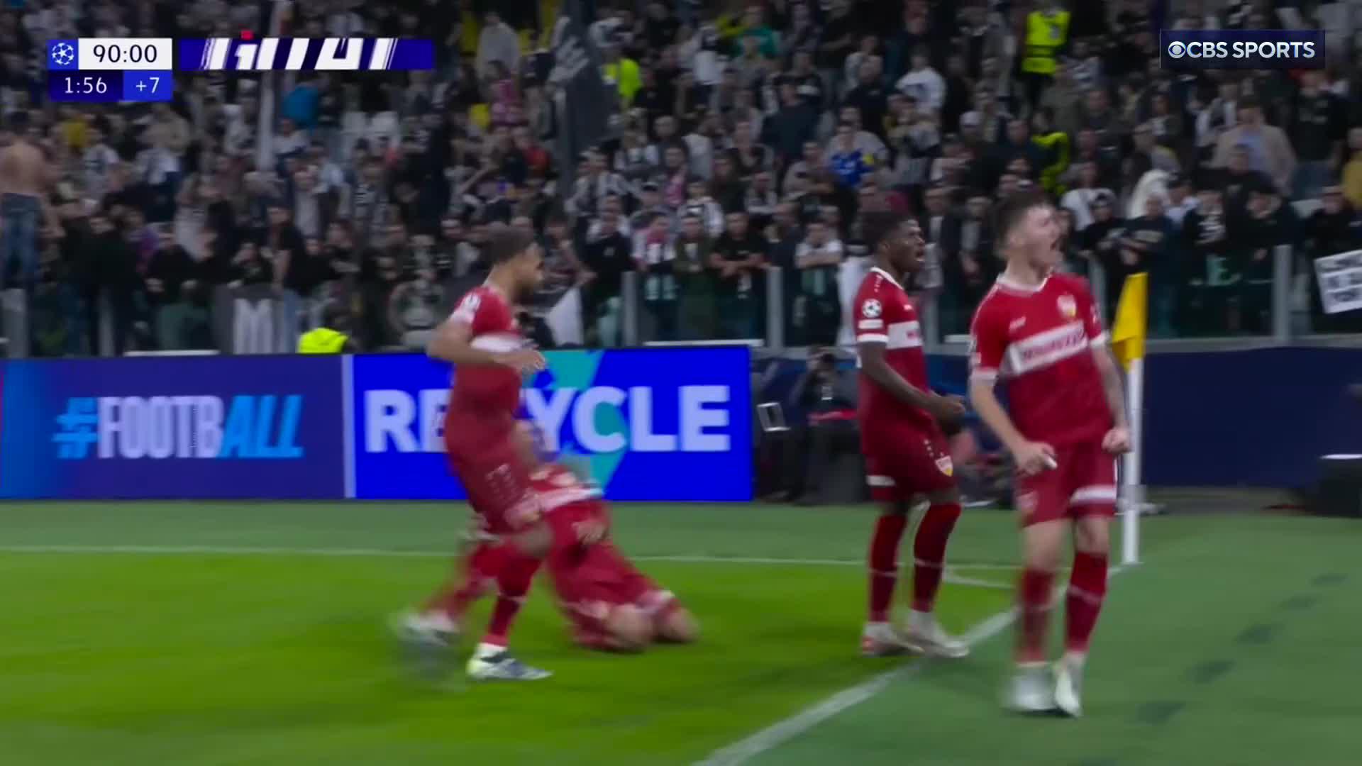 A brilliant Stuttgart team move! 🤩El Bilal Touré bags the stoppage time winner vs. Juve 🔥