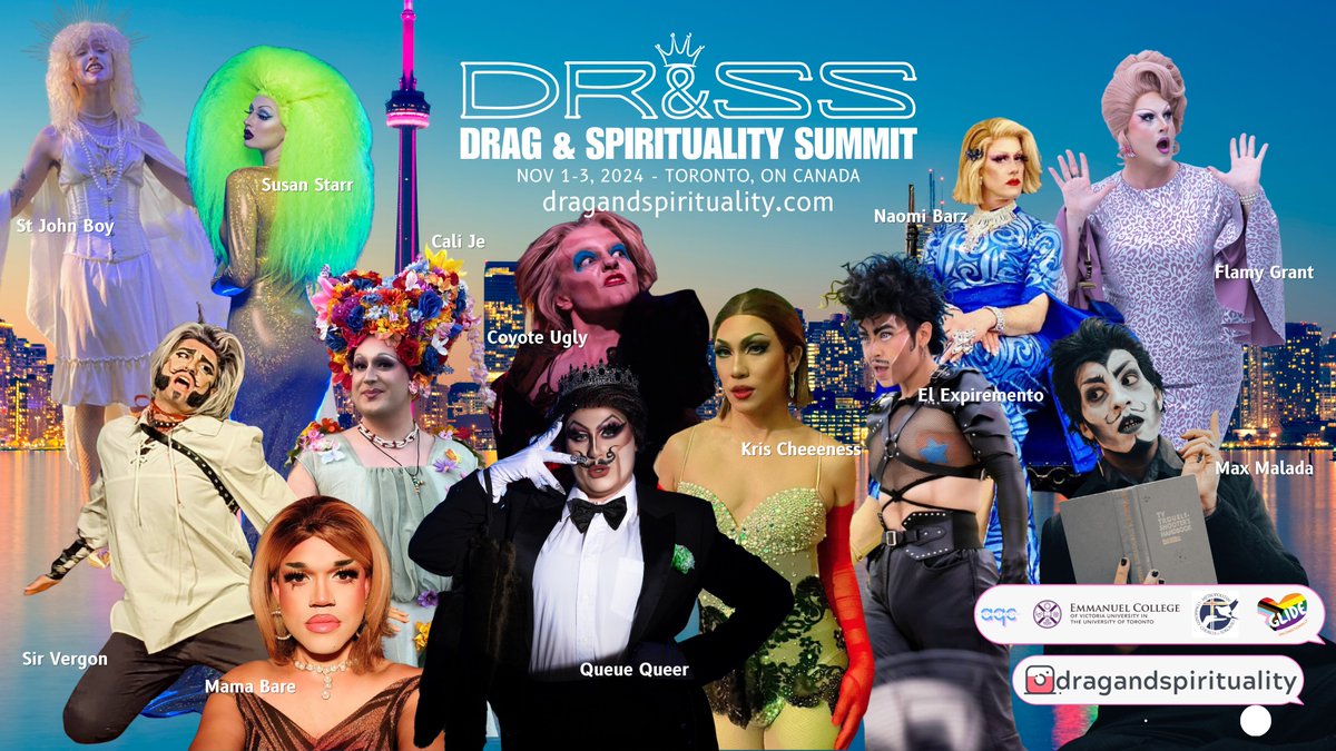 Emmanuel College (@emmanuelcolleg2) on Twitter photo The Drag & Spirituality Summit is in its 3rd year and is the first-of-its-kind gathering at the intersections of drag and spirituality. Join drag performers and faith leaders from around the globe. Nov. 1-3. Details here: dragandspirituality.com <a href="/TorSchTheology/">TorontoSchTheology</a> The Drag & Spirituality Summit is in its 3rd year and is the first-of-its-kind gathering at the intersections of drag and spirituality. Join drag performers and faith leaders from around the globe. Nov. 1-3. Details here: dragandspirituality.com <a href="/TorSchTheology/">TorontoSchTheology</a>