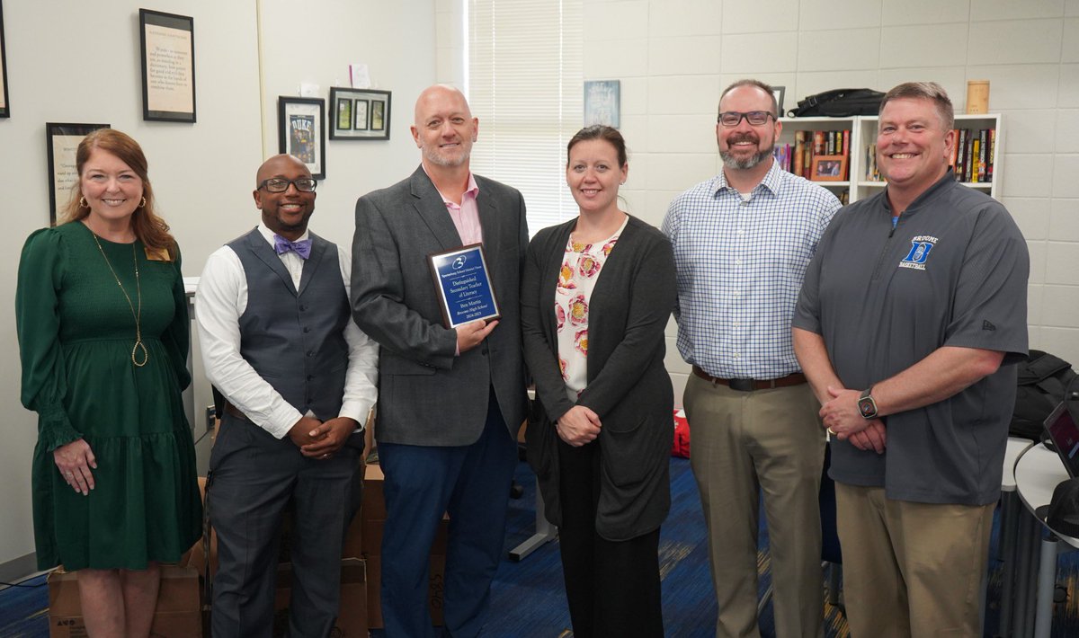 Congratulations to Mr. Ben Martin on being named the Spartanburg School District 3 Secondary Distinguished Literacy Teacher of the Year!  We appreciate all of his hard work and dedication to his craft, and we are lucky to have him <a href="/GettysDBroome/">Broome High School Centurions</a>