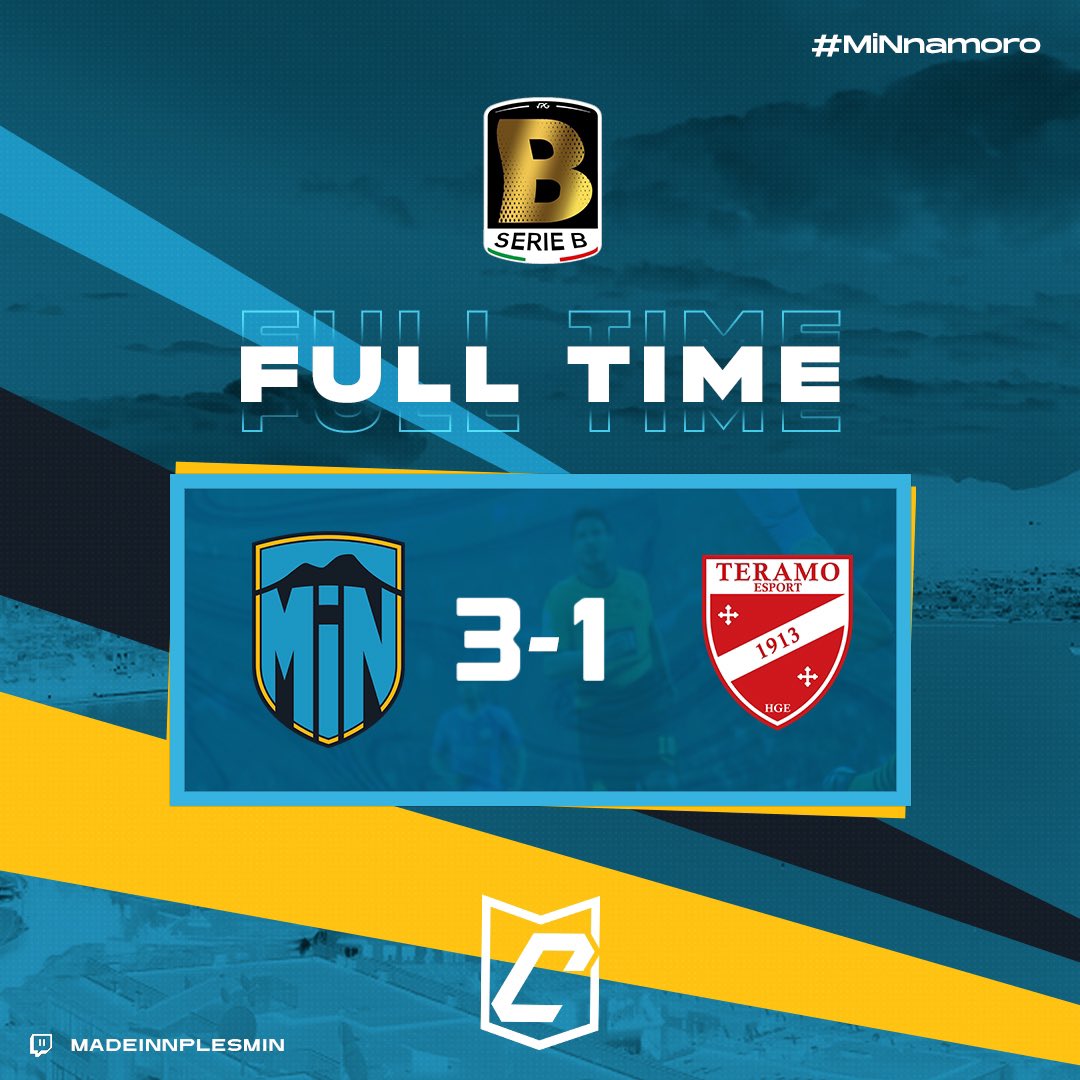 Made in Naples (@madeinnaplesmin) on Twitter photo ๐๐๐๐๐ ๐๐๐๐
๐<a href="/VPGItaly/">VPG Italy ๐ฎ๐น</a> - Serie B
5ยช Giornata
๐ ๐<a href="/TeramoeSports/">Cittร Di Teramo 1913 ESports</a>
3-1โ
โฝ๏ธโฝ๏ธ๐
<a href="/Clavatar7/">Clavatarยฉ๏ธ</a>
โฝ๏ธ๐@v3nd3tt4s93
๐<a href="/Capuozzo_8/">Capuozzo_8</a>
Gg๐ค๐ผ
#MiNnanoro ๐ ๐๐๐๐๐ ๐๐๐๐
๐<a href="/VPGItaly/">VPG Italy ๐ฎ๐น</a> - Serie B
5ยช Giornata
๐ ๐<a href="/TeramoeSports/">Cittร Di Teramo 1913 ESports</a>
3-1โ
โฝ๏ธโฝ๏ธ๐
<a href="/Clavatar7/">Clavatarยฉ๏ธ</a>
โฝ๏ธ๐@v3nd3tt4s93
๐<a href="/Capuozzo_8/">Capuozzo_8</a>
Gg๐ค๐ผ
#MiNnanoro ๐