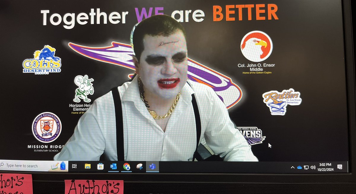 Our Principal  is #ALLIN for Red Ribbon Week at Ensor.  Meet the Joker!  #TeamSISD