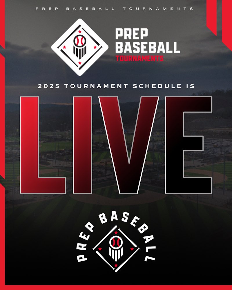 Prep Baseball Tournaments (@pbrtournaments) on Twitter photo ๐จThe 2๏ธโฃ0๏ธโฃ2๏ธโฃ5๏ธโฃ <a href="/prepbaseball/">Prep Baseball</a> Tournament Schedule is LIVE!๐จ
Head to tournaments.prepbaseballreport.com to register/request invites today!
New events and locations have been added in โ25, so be sure to filter by venue and/or state! ๐จThe 2๏ธโฃ0๏ธโฃ2๏ธโฃ5๏ธโฃ <a href="/prepbaseball/">Prep Baseball</a> Tournament Schedule is LIVE!๐จ
Head to tournaments.prepbaseballreport.com to register/request invites today!
New events and locations have been added in โ25, so be sure to filter by venue and/or state!