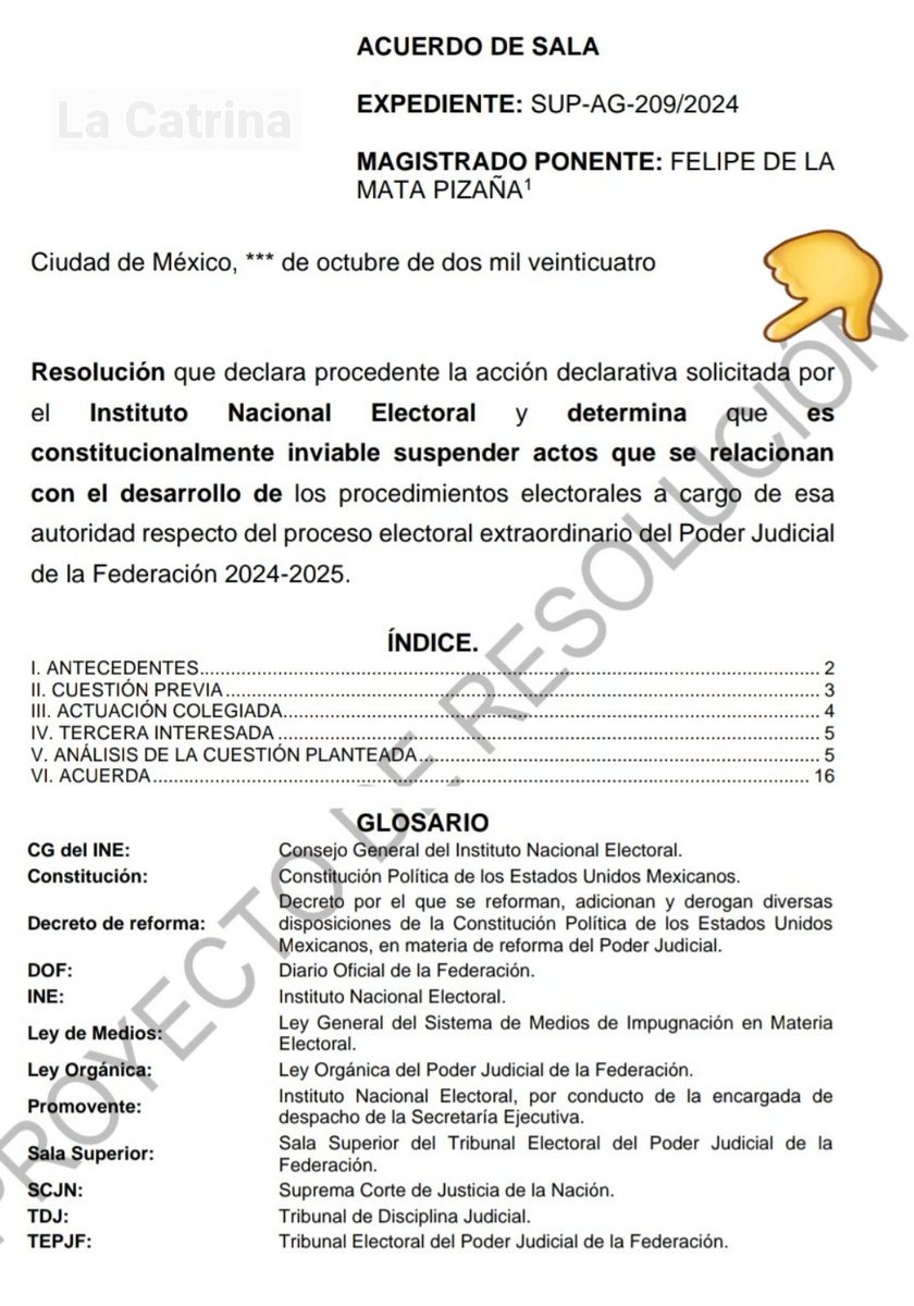 catrina_nortena's tweet image. #ULTIMAHORA 
🚨 HABEMUS Elecciones a Juzgadores 

El Magistrado Felipe Mata del @TEPJF_informa propone avalar que el @INEMexico continúe con la organización de la Elección Judicial de Junio del 2025. Ya nada más faltaría el voto de los demás magistrados, pero esto ya es casi un…