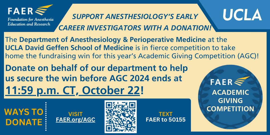 The FAER academic giving competition ends tonight! Please donate to support early career researchers in Anesthesiology:

secure.qgiv.com/event/faer-agc…