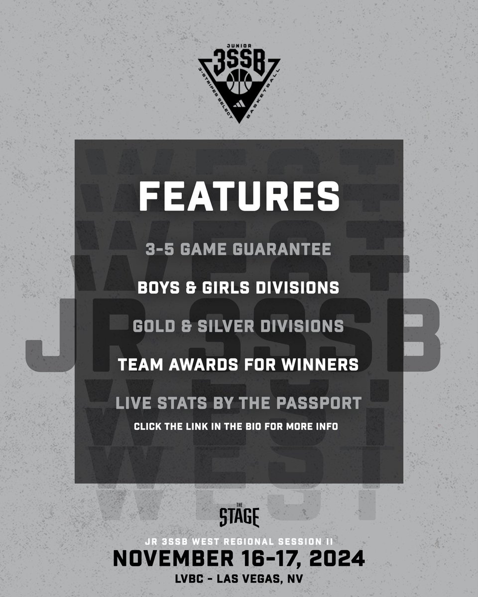 🗣️ NEXT STOP ….. LAS VEGAS🎰♣️♠️  
Our <a href="/Jr3SSB/">Jr 3SSB</a> West Regional : Session II will take place in Vegas, and we already have an elite line-up committed. 

Click the link in the bio to sign up your team before it’s too late!