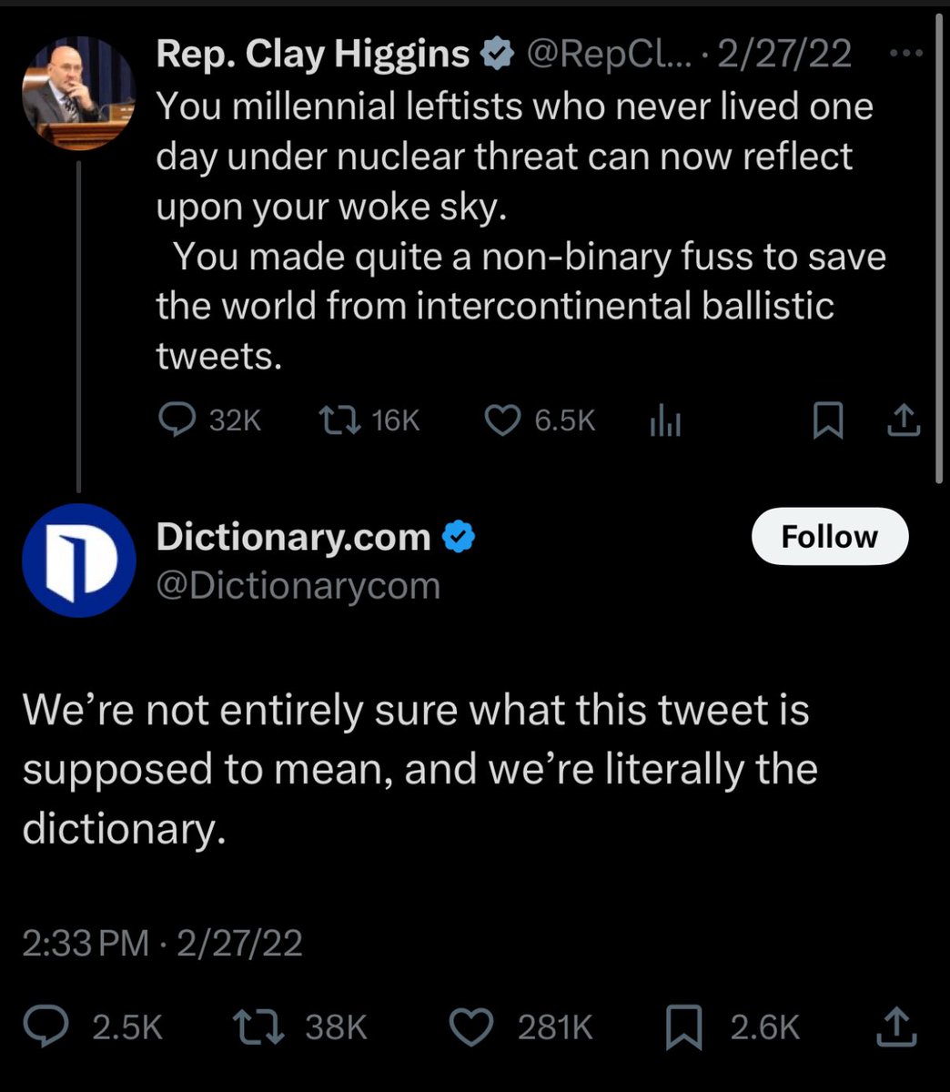 I used to run @dictionarycom's social media, and almost got fired for tweeting this.