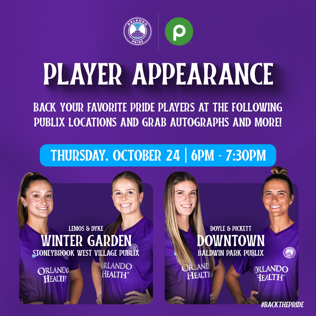 Orlando Pride (@orlpride) on Twitter photo More <a href="/Publix/">Publix</a> player appearances? More <a href="/Publix/">Publix</a> player appearances!! ✨
Come hang out with <a href="/allyylemos/">ally lemos</a>, <a href="/CoriDyke/">coriana</a>, <a href="/juliedoyle__/">Julie Doyle</a>, and <a href="/Cars_Pickett16/">Carson Pickett</a> tomorrow night 🗣️ More <a href="/Publix/">Publix</a> player appearances? More <a href="/Publix/">Publix</a> player appearances!! ✨
Come hang out with <a href="/allyylemos/">ally lemos</a>, <a href="/CoriDyke/">coriana</a>, <a href="/juliedoyle__/">Julie Doyle</a>, and <a href="/Cars_Pickett16/">Carson Pickett</a> tomorrow night 🗣️
