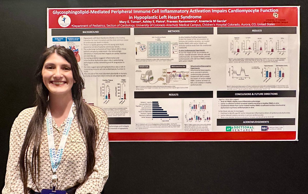 Anastacia (Tasha) Garcia, PhD (@tashagarcia) on Twitter photo Thanks <a href="/AdditionalVent/">Additional Ventures</a> for supporting our work and for allowing another talented member of the Garcia Lab (Mary Turner) to present our recent work on immune cell - cardiomyocyte crosstalk in HLHS at #SVIM2024 ! <a href="/CUAnschutz/">CU Anschutz Medical Campus</a> @CUDeptofPeds <a href="/CUMedicalSchool/">CU School of Medicine</a> <a href="/ChildrensCO_Pro/">Childrenās Colorado Research and Innovation</a> Thanks <a href="/AdditionalVent/">Additional Ventures</a> for supporting our work and for allowing another talented member of the Garcia Lab (Mary Turner) to present our recent work on immune cell - cardiomyocyte crosstalk in HLHS at #SVIM2024 ! <a href="/CUAnschutz/">CU Anschutz Medical Campus</a> @CUDeptofPeds <a href="/CUMedicalSchool/">CU School of Medicine</a> <a href="/ChildrensCO_Pro/">Childrenās Colorado Research and Innovation</a>