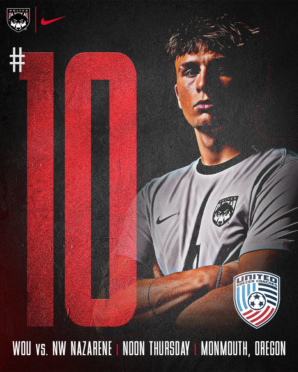 Top 🔟...

WOU men's soccer jumps 5⃣ spots to No. 🔟 in the NCAA D-II rankings.

Take a long lunch, come down with a "fever" (Wolves fever?) - just get to WOU Turf Field noon Thursday as the Wolves put their unbeaten (10), win (6) &amp; home unbeaten (10) streaks on the line vs. NNU.