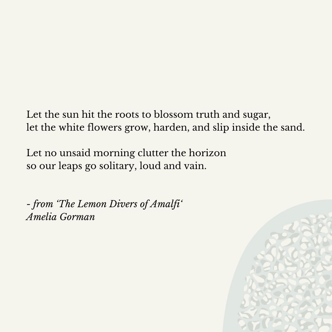 The Marrow International Poetry (@themarrowpoetry) on Twitter photo Our mouths watered when we read this poem. Allow <a href="/gorman_ghast/">Amelia Gorman</a> to transport you to the Amalfi coast with the delicious imagery in 'The Lemon Divers of Amalfi' – now available for free in Issue Two of the Marrow: themarrowpoetry.com/issue-2/the-le…
#newpoetry #newpoems #dailypoem Our mouths watered when we read this poem. Allow <a href="/gorman_ghast/">Amelia Gorman</a> to transport you to the Amalfi coast with the delicious imagery in 'The Lemon Divers of Amalfi' – now available for free in Issue Two of the Marrow: themarrowpoetry.com/issue-2/the-le…
#newpoetry #newpoems #dailypoem