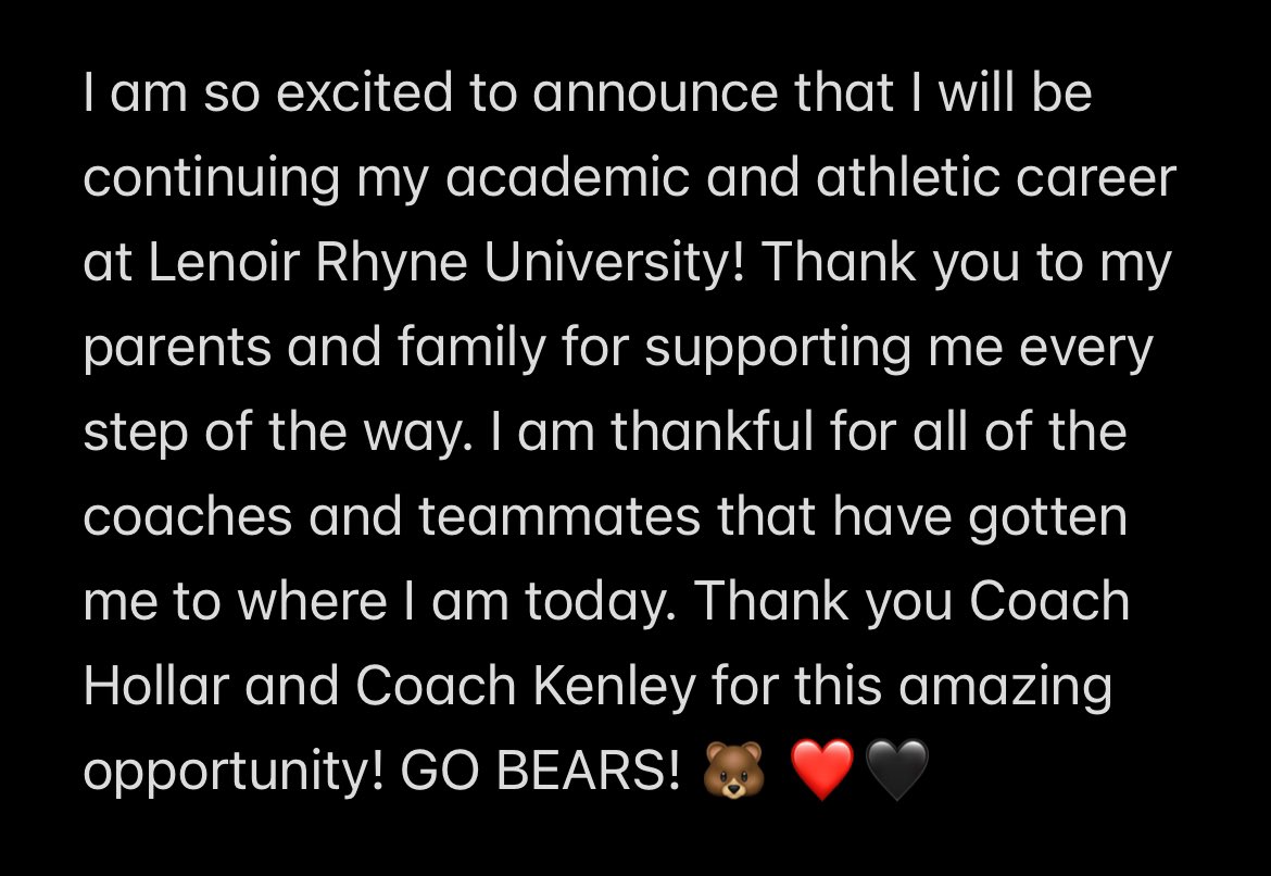 Joella Thomas (@joella_thomas10) on Twitter photo I’m so excited to announce my commitment to Lenoir Rhyne University! #GOBEARS <a href="/HollarShena/">Shena Hollar</a> <a href="/LRSoftball/">Lenoir-Rhyne Softball</a> <a href="/TeamNCHuffman/">Team North Carolina Huffman 26/27</a> <a href="/TeamNCSoftball/">Team North Carolina Softball</a> I’m so excited to announce my commitment to Lenoir Rhyne University! #GOBEARS <a href="/HollarShena/">Shena Hollar</a> <a href="/LRSoftball/">Lenoir-Rhyne Softball</a> <a href="/TeamNCHuffman/">Team North Carolina Huffman 26/27</a> <a href="/TeamNCSoftball/">Team North Carolina Softball</a>