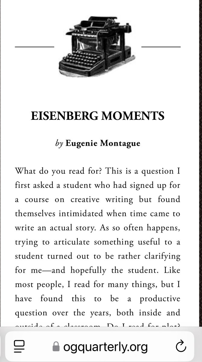 Curtis Brown, Ltd (@curtisbrownltd) on Twitter photo What do you read for? Eugenie Montague's answer--quoting sublime lines by
@alexanderchee, <a href="/morganapple/">Morgan Parker</a>, Brad Watson, and of course Deborah Eisenbeg--felt to us much like rain sweetening the breathless air. ogquarterly.org
<a href="/UselessGestures/">Eugenie Montague</a> What do you read for? Eugenie Montague's answer--quoting sublime lines by
@alexanderchee, <a href="/morganapple/">Morgan Parker</a>, Brad Watson, and of course Deborah Eisenbeg--felt to us much like rain sweetening the breathless air. ogquarterly.org
<a href="/UselessGestures/">Eugenie Montague</a>